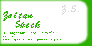 zoltan speck business card